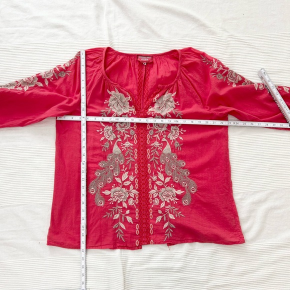 Johnny Was Workshop Boho Floral Embroidered Blouse - Picture 7 of 9